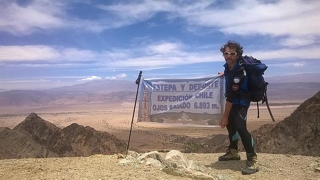 José León en un volcán chileno a 7.000 metros de altitud