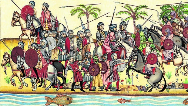 Recreación de la batalla del Guadalete