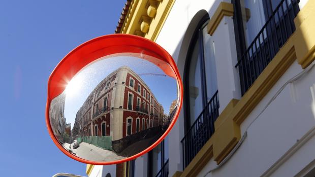 Obras recientes en el hotel del antiguo edificio de Endesa, dentro del casco histórico