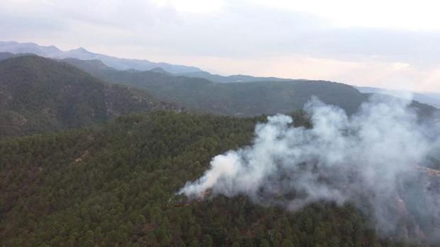Incendio delcarado en un paraje del municipio de Hornos