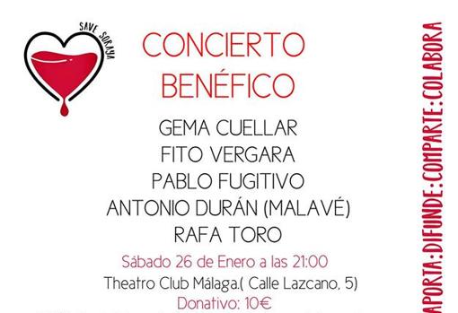 Cartel del concierto benéfico que se celebrará en la sala Theatro