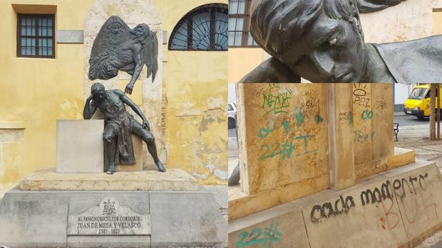 Pintadas en el homenaje a Juan de Mesa