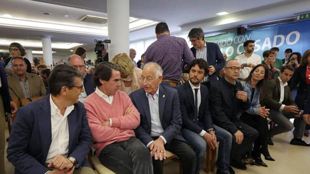 El expresidente Aznar en el acto celebrado en El Ejido junto a candidatos del PP.