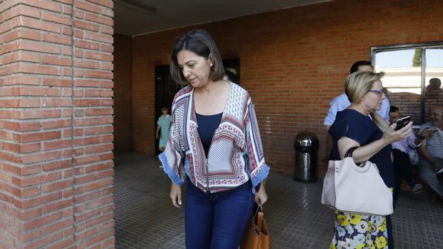 Isabel Ambrosio, a su llegada al comité provincial del PSOE de Córdoba