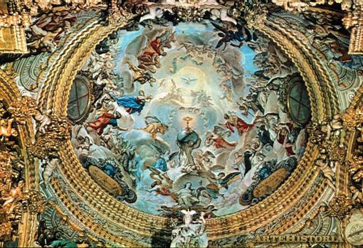 Cúpula del sagrario de la Cartuja de Granada, con pinturas de Acisclo Antonio Palomino