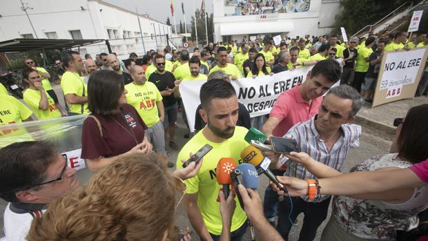 Manifestación de los trabajadores de ABB a principios de julio