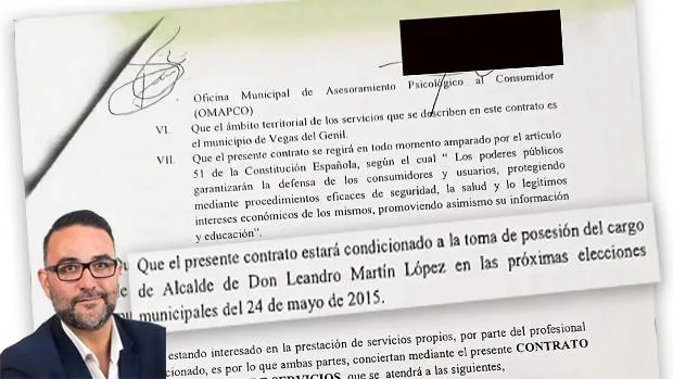 Contrato por el que Leandro Martín prometió a un vecino de Vegas del Genil (Granada) que lo contrataría si resultaba elegido alcalde en las elecciones de mayo de 2015