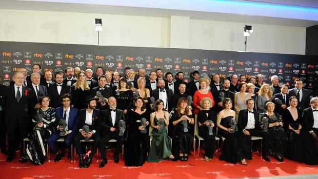 Foto de los premios en la pasada edición de los premios Goya