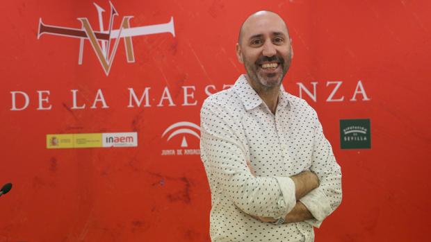 Javier Menéndez este miércoles durante su primera comparecencia en el Maestranza