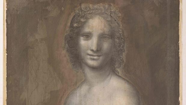 Detalle de «La Gioconda desnuda» conservada en el castillo de Chantilly