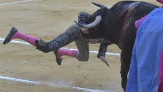 Rafael Cañada, en el momento del percance