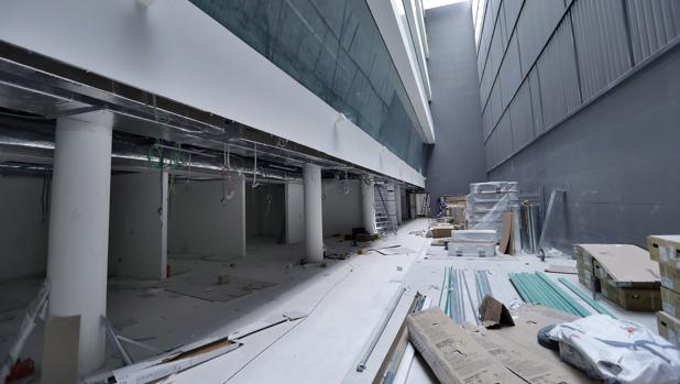 Obras en la zona en la que se van a instalar las aulas de los ciclos formativos en el Cartuja Center Cite