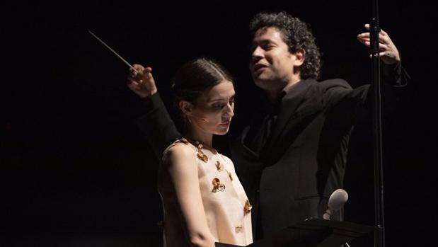 María Valverdey Gustavo Dudamel, durante su actuación en el Festival de Peralada