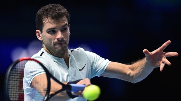Dimitrov, durante su partido contra Thiem