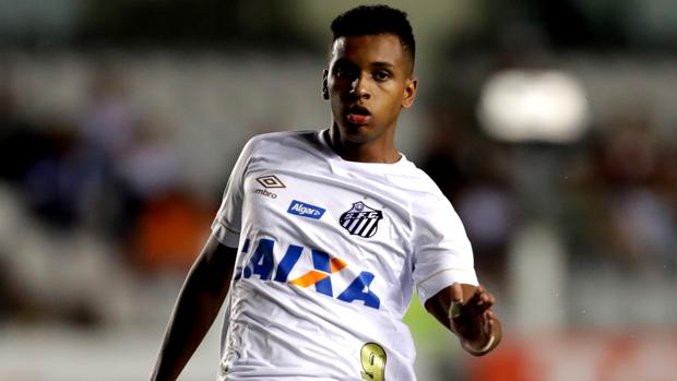 Rodrygo, en el Santos, donde juega cedido por el Real Madrid