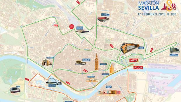 Recorrido de la Zurich Maratón de Sevilla 2019