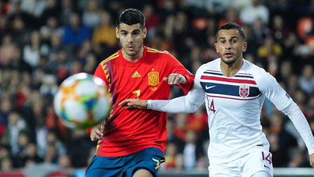 Morata, en el duelo ante Noruega