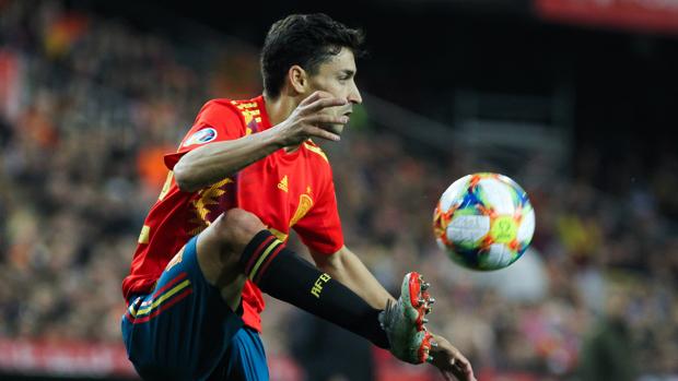 Jesús Navas, en el España-Noruega