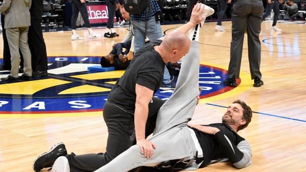 Pau Gasol, en un calentamiento