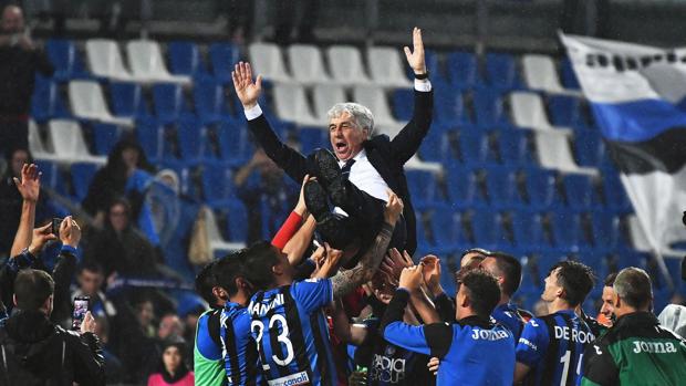 La celebración del Atalanta