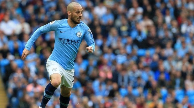 David Silva durante un partido de la Premier League de la presente temporada