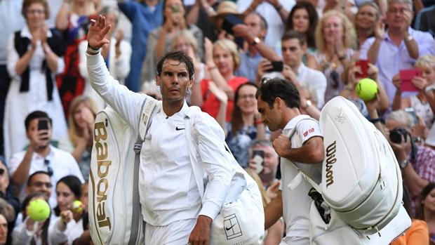 Nadal y Federer, tras el partido