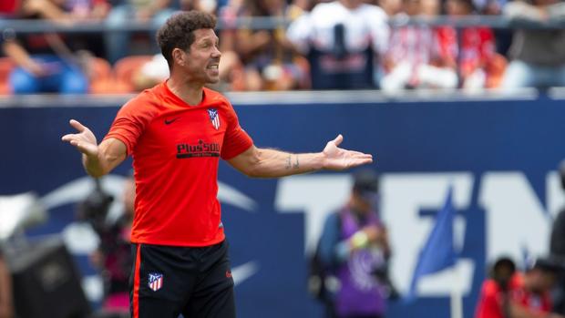 Simeone, en un partido de pretemporada