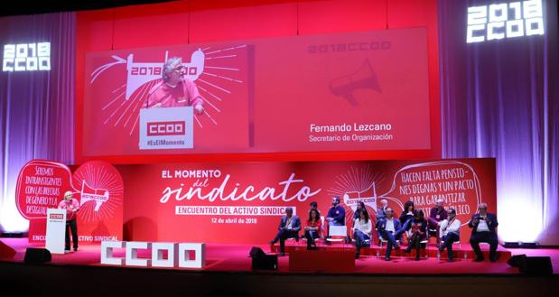 El secretario general, Fernando Lezcano, durante su intervención ante los delegados