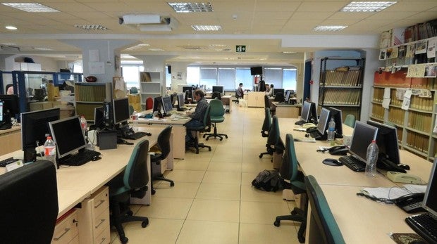 Una oficina casi vacía en Toledo