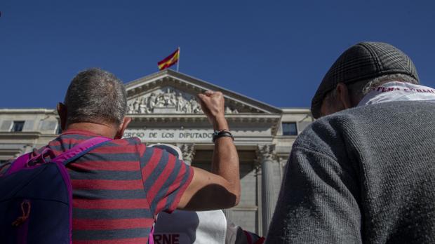 Manifestación de pensionistas ante el Congreso