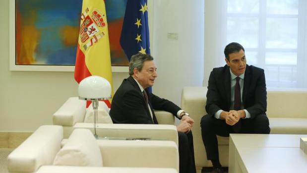Draghi durante su visita a Madrid del pasado febrero