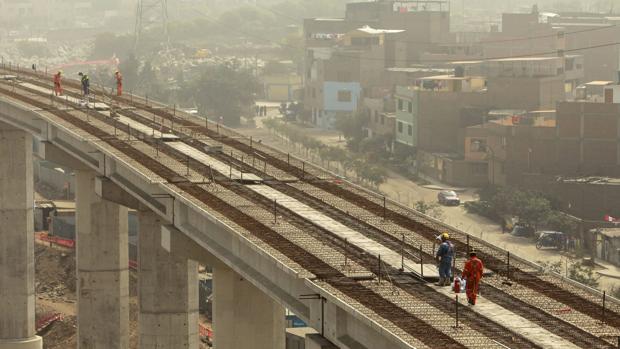 Obras de la línea 1 de metro de Lima, la capital peruana