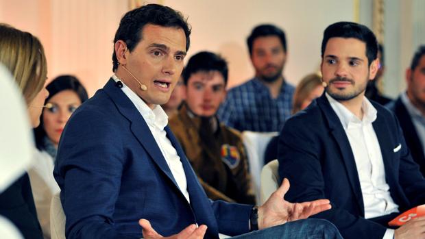 Albert Rivera, en un acto de campaña esta mañana en Albacete