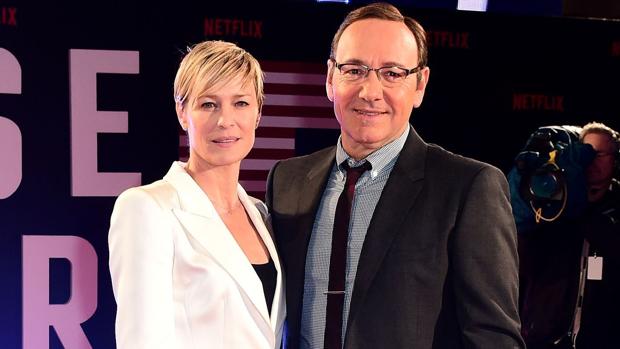 Robin Wright junto a Kevin Spacey