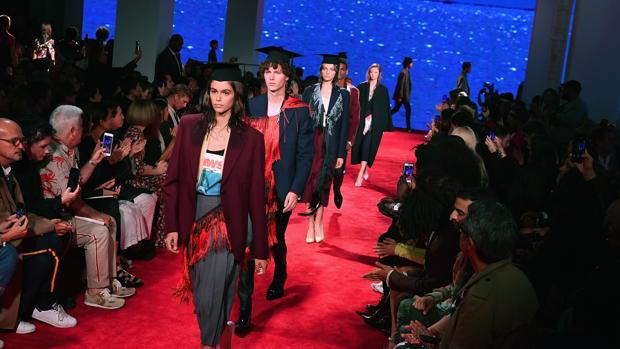 Kaia Gerber, en un desfile de Calvin Klein