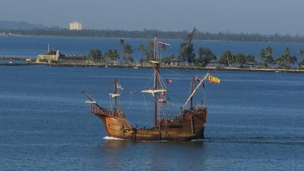Llega a Puerto Rico la replica nao Santa María en el primer viaje al exterior desde la botadura