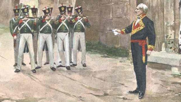 Luis Lacy poco antes de ser ejecutado en Bellver