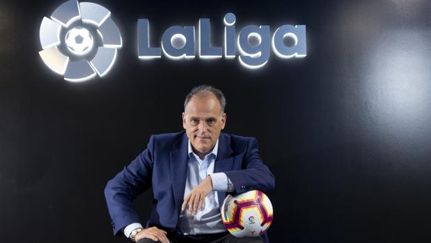 Javier Tebas, en una entrevista reciente con ABC