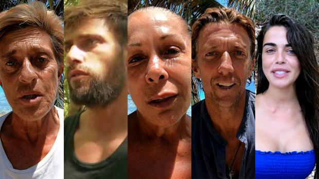 Chelo, Albert, Isabel, Colate y Violeta en «Supervivientes»