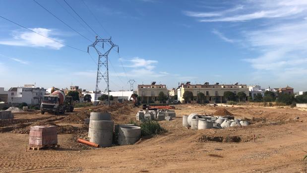 Imagen del inicio de las obras de la Huerta San Andrés, ubicación de una nueva zona comercial y residencial