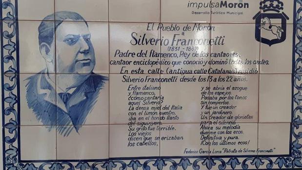 Un azulejo recordará para siempre a Silverio Franconetti en Morón de la Frontera