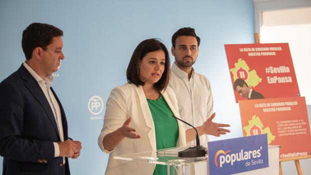 La presidenta provincial del PP, Virginia Pérez, en un reciente acto del partido