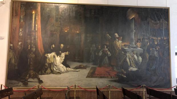 «Las postrimerías de San Fernando», el cuadro del Alcázar que se ha mojado